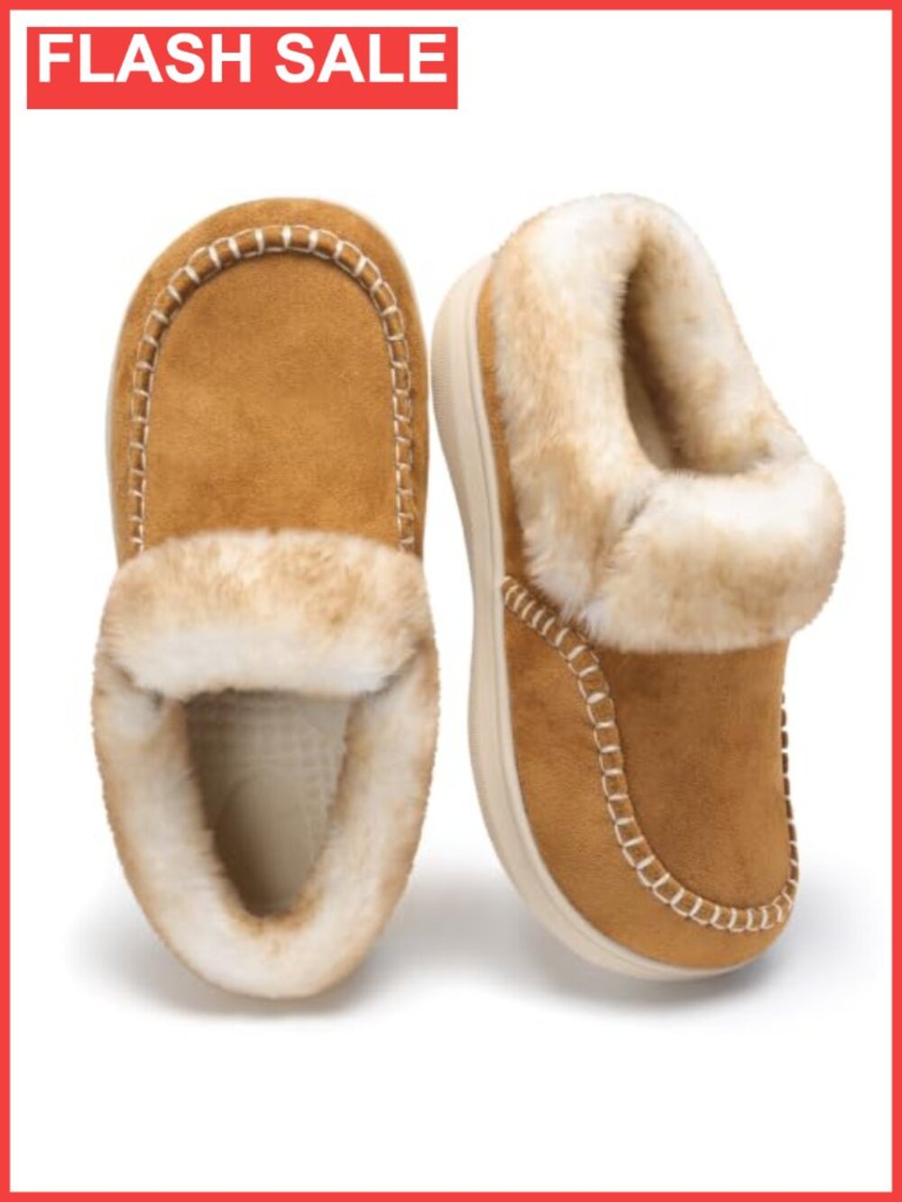 Wide Toe Box Fuzzy Slippers Memory Foam Non-Slip House Shoes